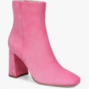 NEW Sam Edelman Size 9.5 Codie Square Toe Bootie - Pink Confetti Leather